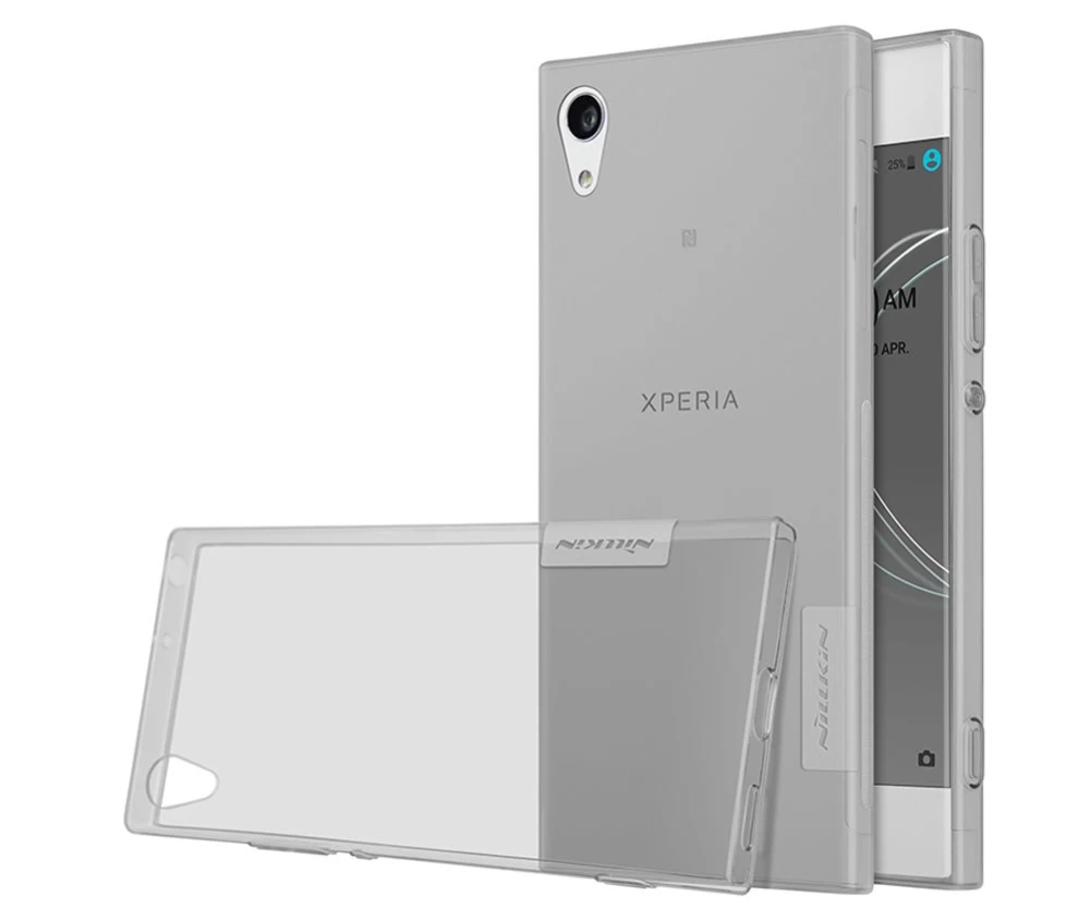 Sony Xperia XA1 dėklas skaidrus pilkas TPU 
