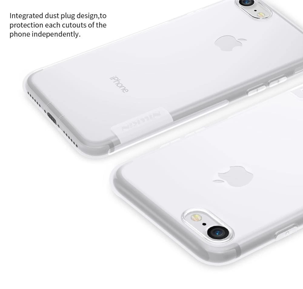 Apple iPhone 7 Plus dėklas skaidrus pilkas Nillkin TPU 
