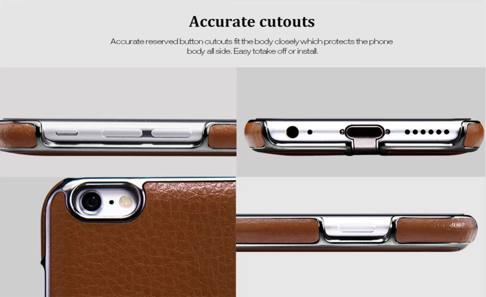 Apple iPhone 6/6S skal brun Nillkin N-JARL Wireless Charging Receiver 