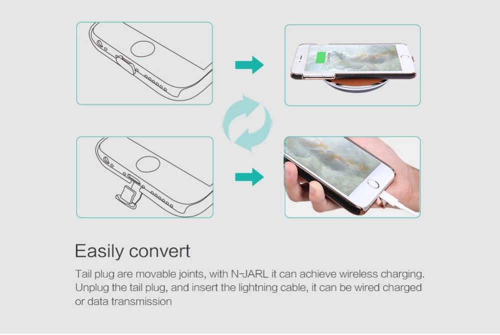 Apple iPhone 6 Plus skal röd Nillkin N-JARL Wireless Charging Receiver 