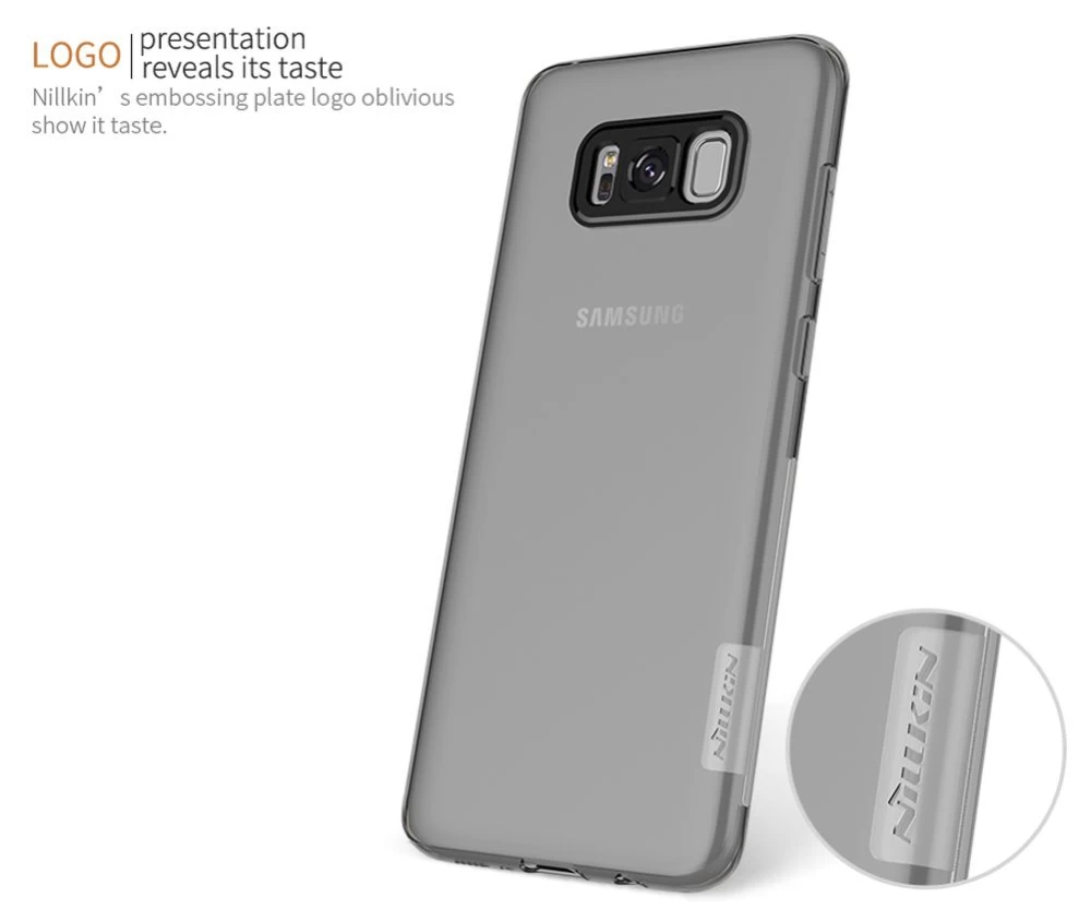 Samsung Galaxy S8 Plus dėklas skaidrus pilkas TPU 