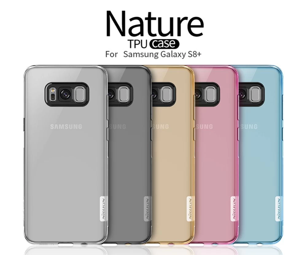 Samsung Galaxy S8 Plus dėklas skaidrus rožinis TPU 
