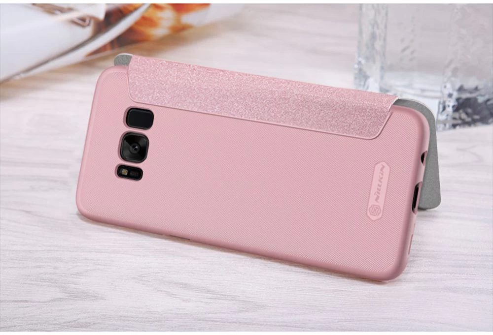 Samsung Galaxy S8 Plus case Pink Sparkle Leather 