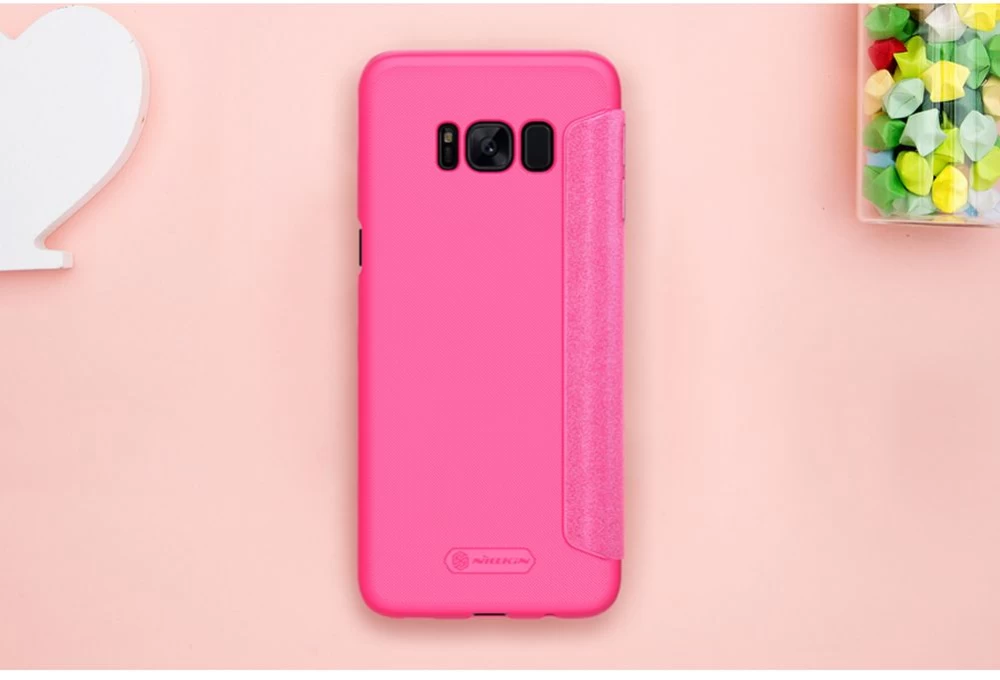 Samsung Galaxy S8 Plus kaaned roosa kuld Sparkle Leather 
