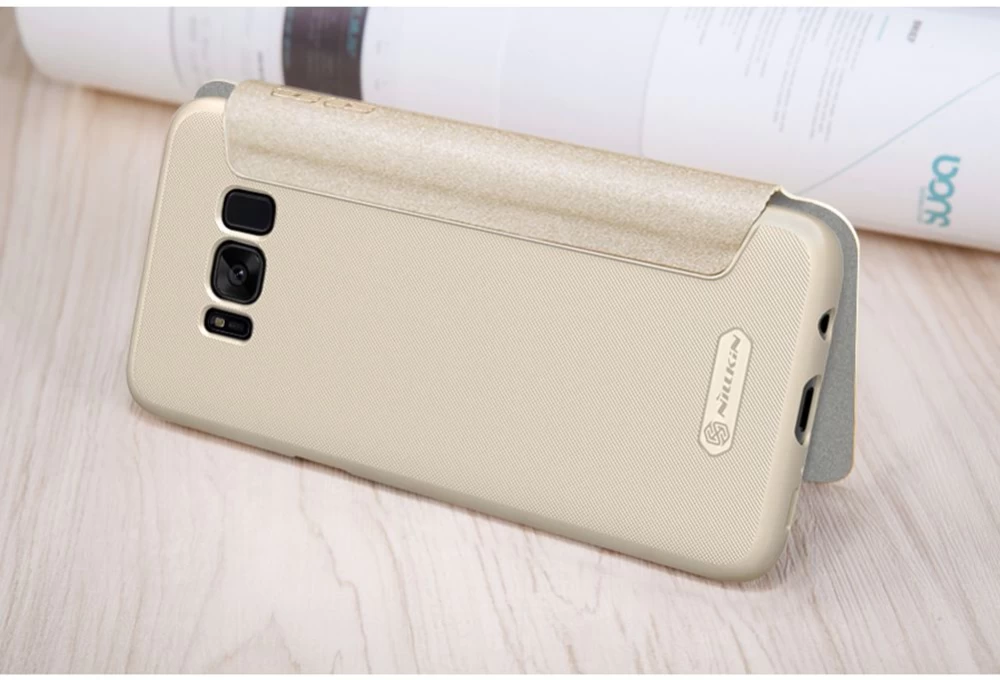 Samsung Galaxy S8 Plus case golden Sparkle Leather 