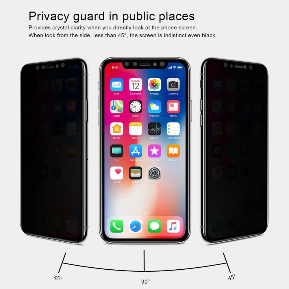 Apple iPhone X защитное стекло черный Nillkin 3D AP+MAX Tempered Glass