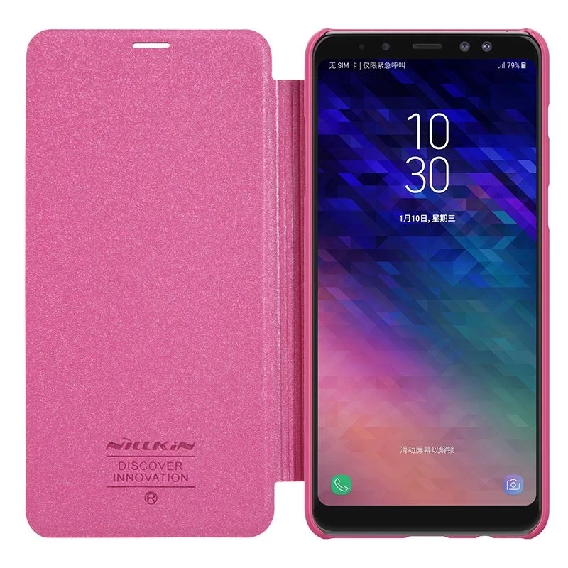 Samsung Galaxy A8 Plus maciņš rozā Nillkin Sparkle Leather