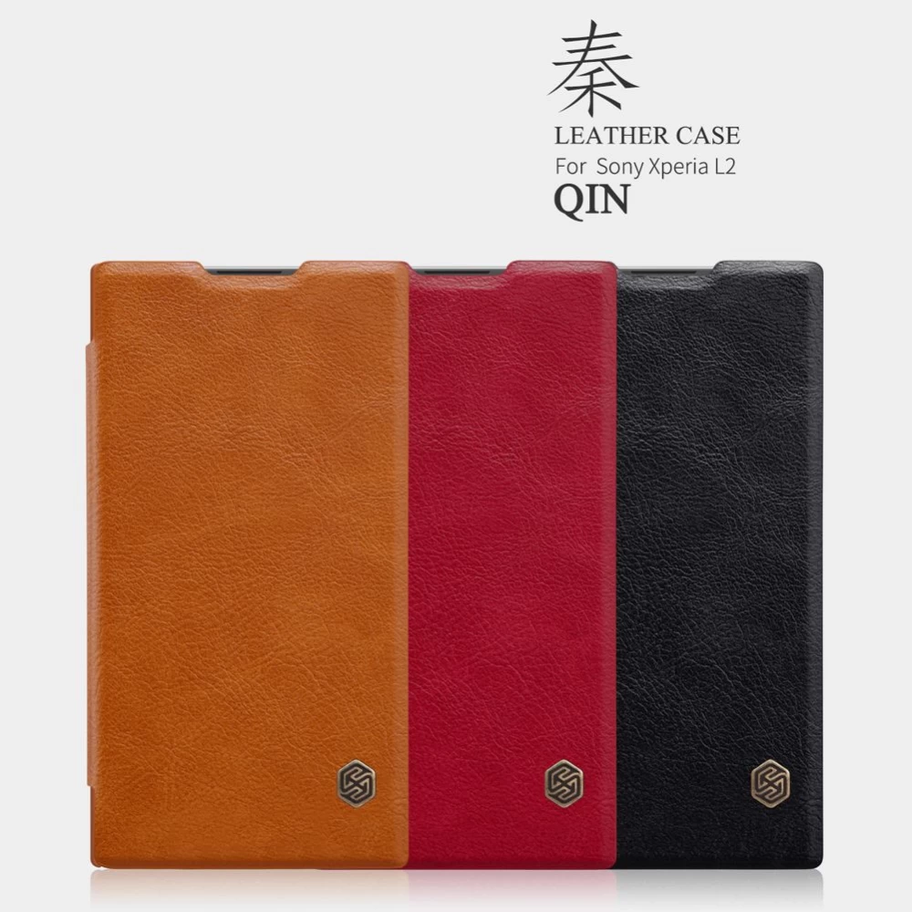 Sony Xperia L2 suojakotelo ruskea Qin Leather 