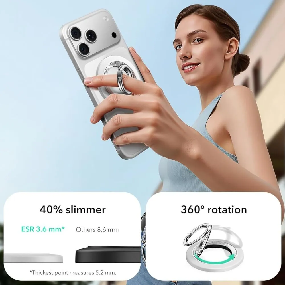 Tillbehör Magnetic Plate ESR MAGNETIC 360 HALOLOCK MAGSAFE PHONE RING  vit