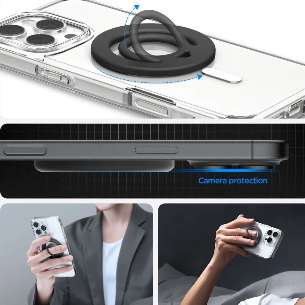 Accessories Magnetic Plate SPIGEN DUAL POP MAG MAGSAFE PHONE RING  black