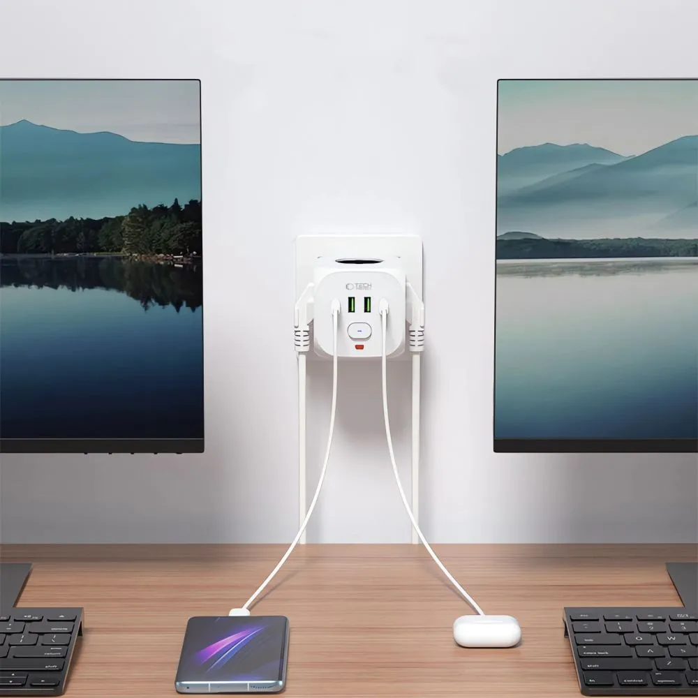 Tarvikud Other TECH-PROTECT PCL3X4 POWER SOCKET 2 USB & TYPE-C 3  valge