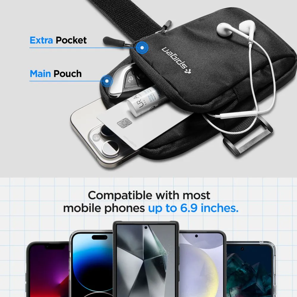 Tarvikud Other telefoni ümbris must SPIGEN A702 DYNAMIC SHIELD ARMBAND
