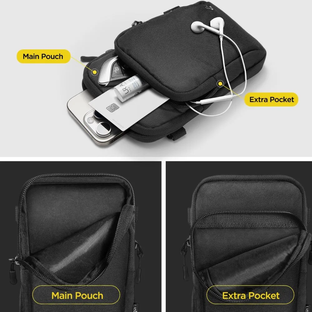 Tarvikud Other telefoni ümbris must SPIGEN KD400 UNIVERSAL CROSS BAG KLASDEN