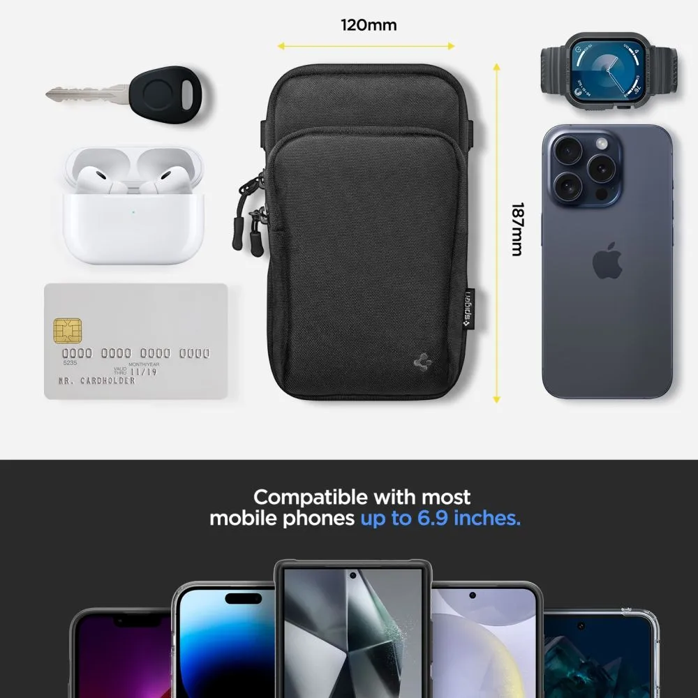 Tarvikud Other telefoni ümbris must SPIGEN KD400 UNIVERSAL CROSS BAG KLASDEN