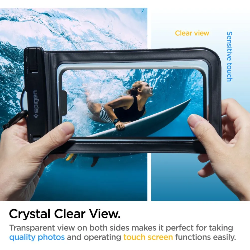  Dažādi telefona maciņš melns SPIGEN A601 UNIVERSAL WATERPROOF CASE 2-PACK