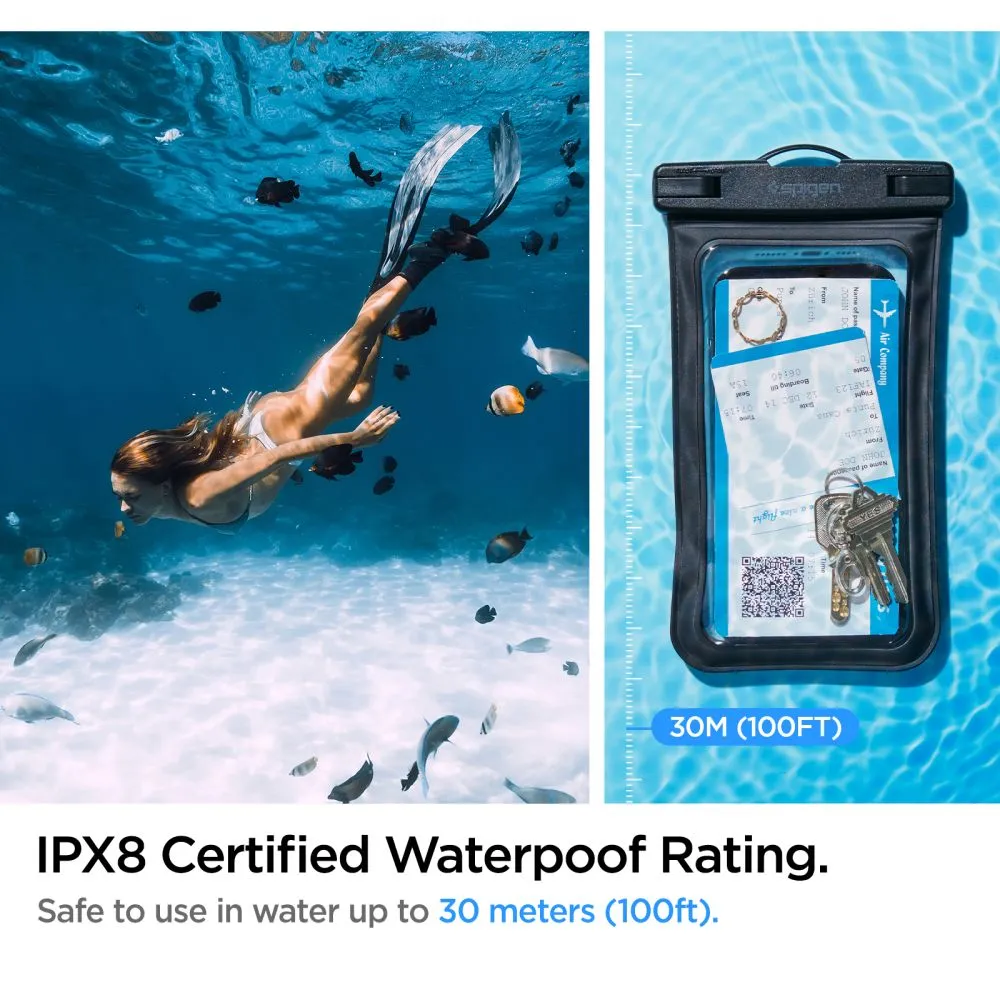  Dažādi telefona maciņš melns SPIGEN A601 UNIVERSAL WATERPROOF CASE 2-PACK