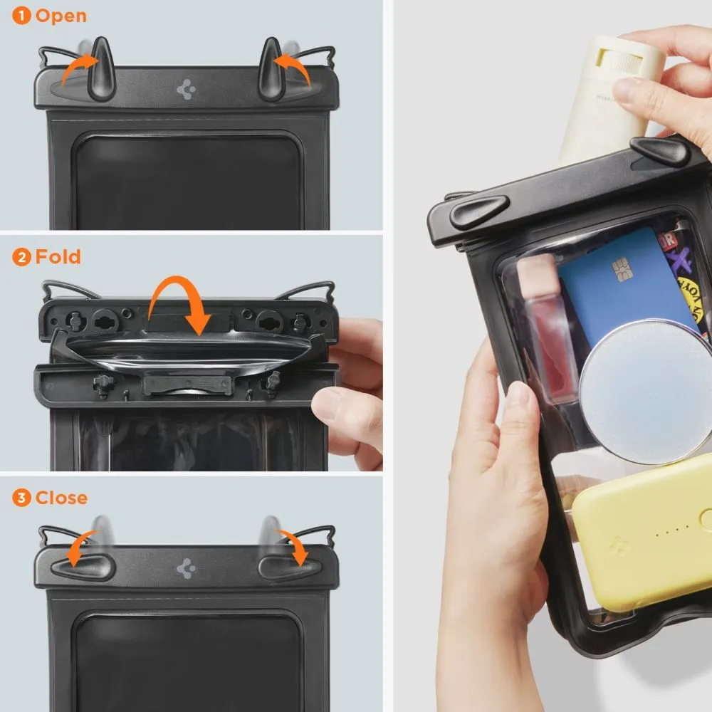  Dažādi SPIGEN A603 UNIVERSAL WATERPROOF CASE  melns