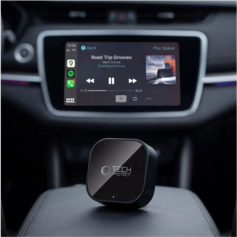Dažādi TECH-PROTECT ULTRABOOST CA01 APPLE CARPLAY / ANDROID AUTO ADAPTER USB BLUETOOTH 5.4 Viedierīču melns