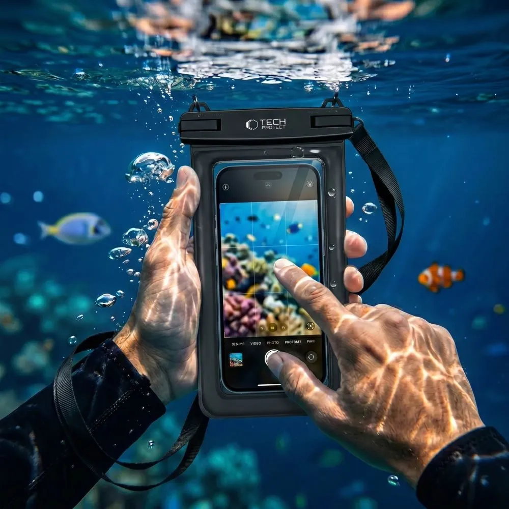 Puhelintarvikkeet Other suojakuori, suojakotelo musta TECH-PROTECT UWC7 UNIVERSAL WATERPROOF FLOATING CASE 6.9 INCH
