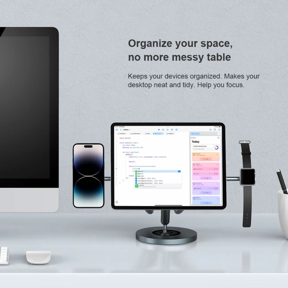 Priedai Other NILLKIN SnapBranch Modular Device Station (All-in-one version)  pilkas