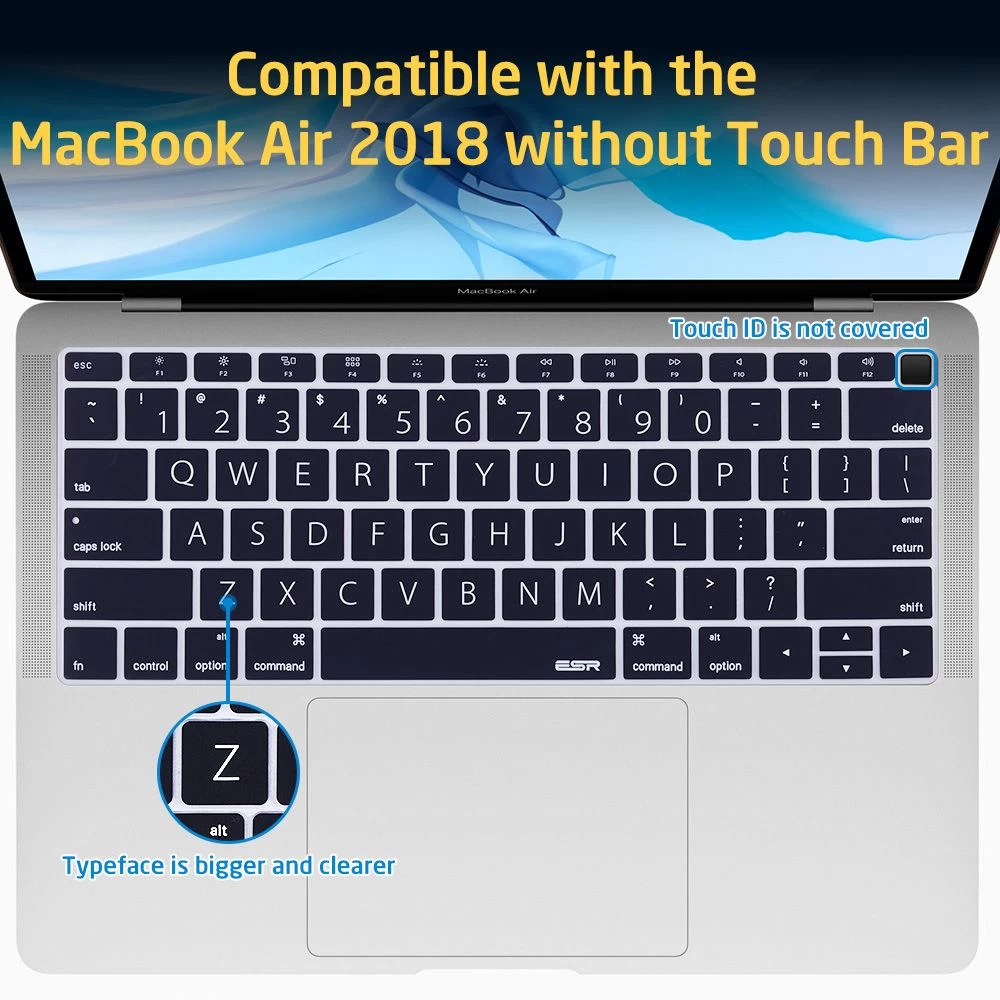 Puhelintarvikkeet Other ESR Keyboard Cover Macbook Air 2018 US Standart musta