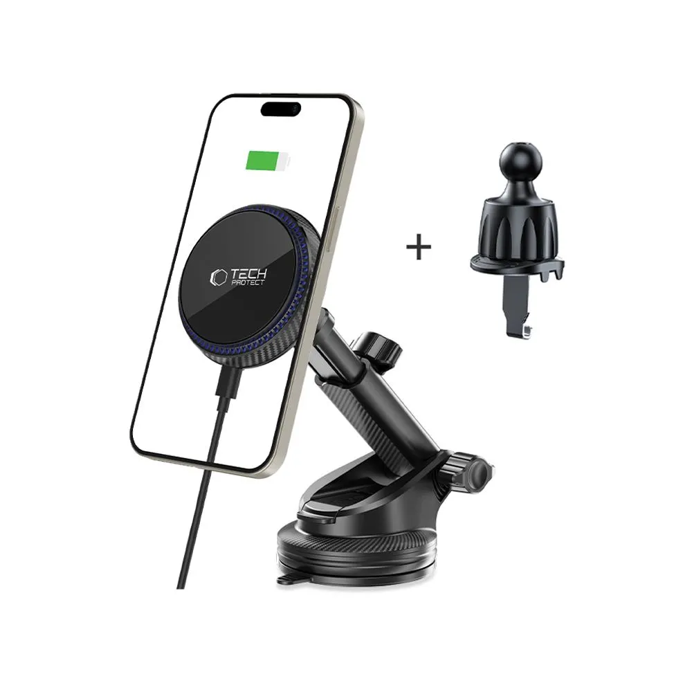 Accessories Other TECH-PROTECT MM15W-V4 MAGNETIC MAGSAFE DASHBOARD & VENT CAR MOUNT WIRELESS CHARGER 15W  black