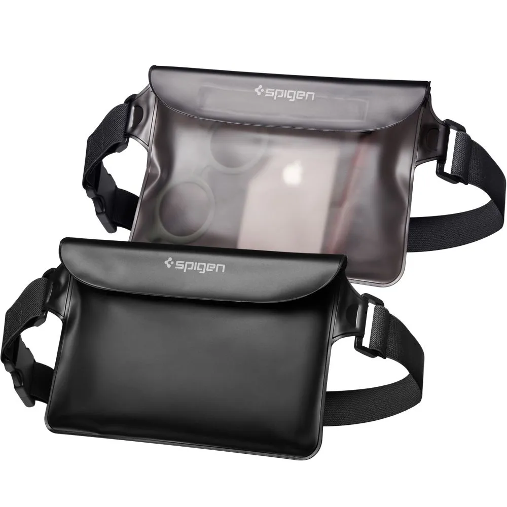 Dažādi telefona maciņš melns SPIGEN A620 UNIVERSAL WATERPROOF WAIST BAG 2-PACK