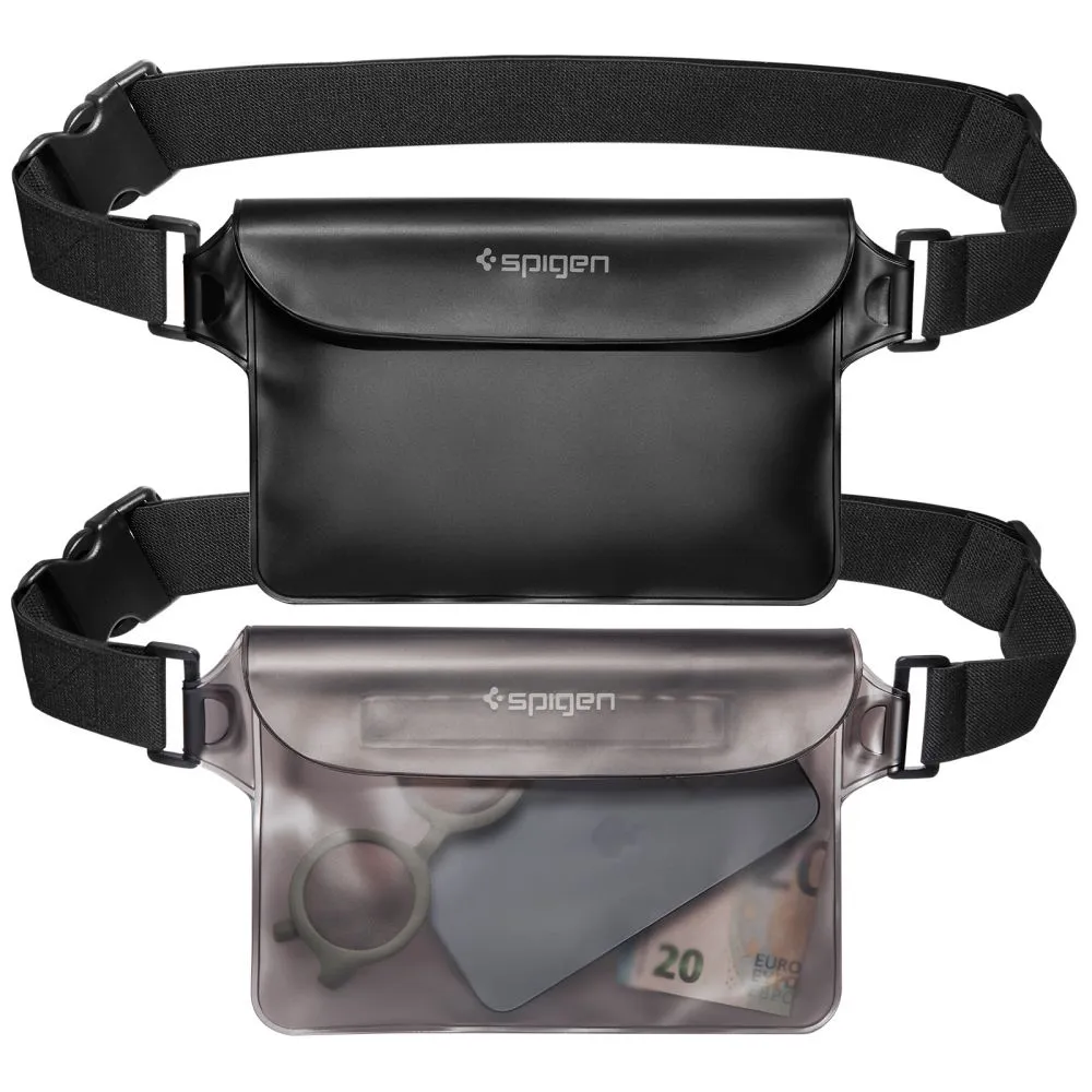 Dažādi telefona maciņš melns SPIGEN A620 UNIVERSAL WATERPROOF WAIST BAG 2-PACK
