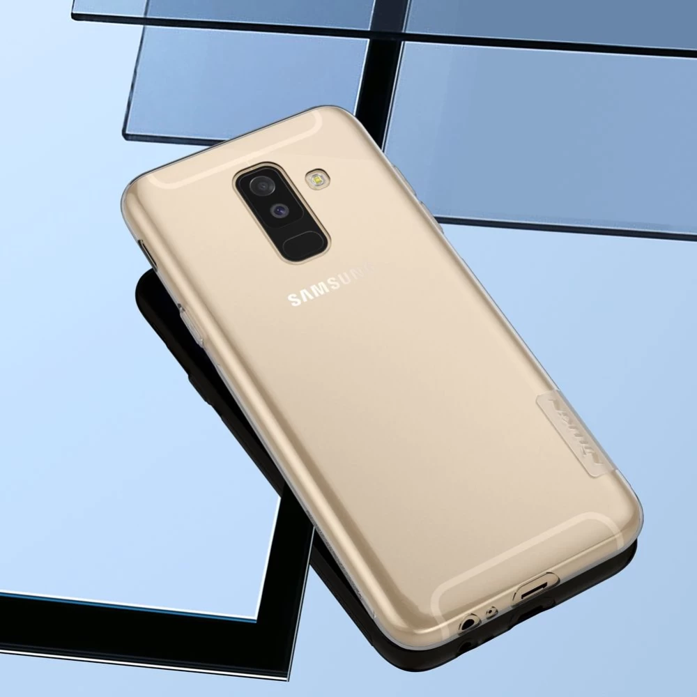 Samsung Galaxy A6 Plus (2018) чехол прозрачный серый Nillkin TPU 
