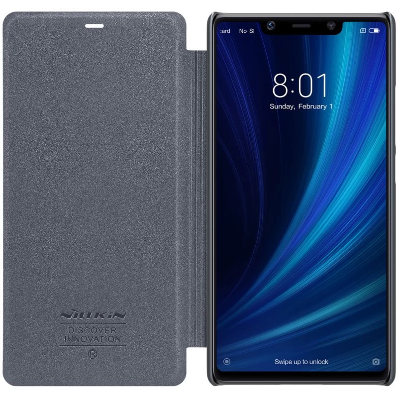 Xiaomi Mi 8 SE maciņš pelēks Sparkle Leather