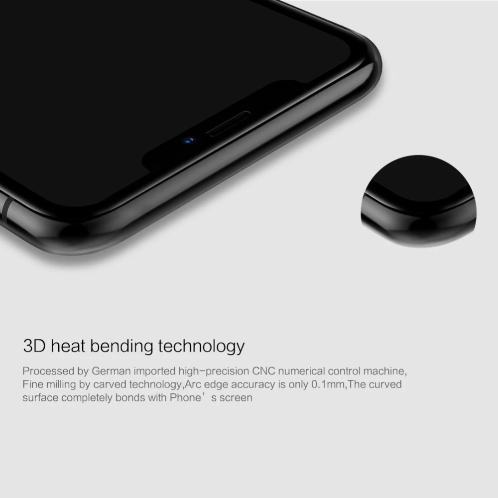 Apple iPhone XS aizsargstikls melns Nillkin 3D CP+MAX Tempered Glass