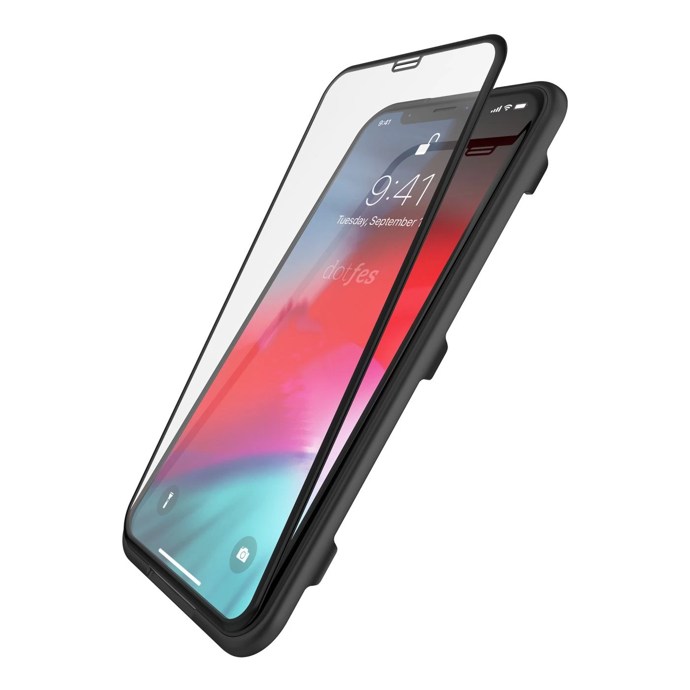 Apple iPhone XS aizsargstikls caurspīdīgs DOTFES E03 3D Full Coverage Tempered Glass