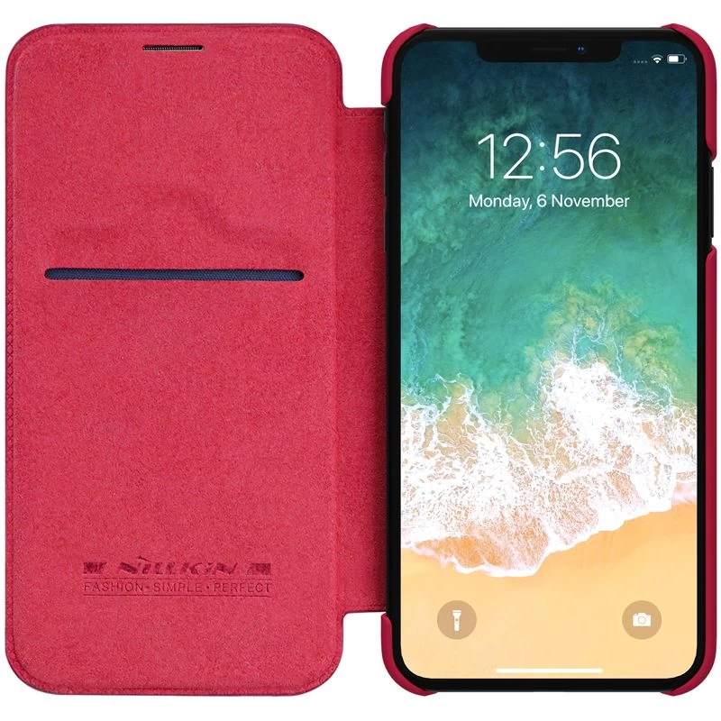 Apple iPhone XS Max dėklas raudonas Nillkin Qin Leather