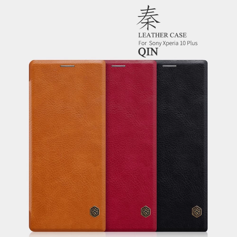 Sony Xperia 10 Plus case black Qin Leather 