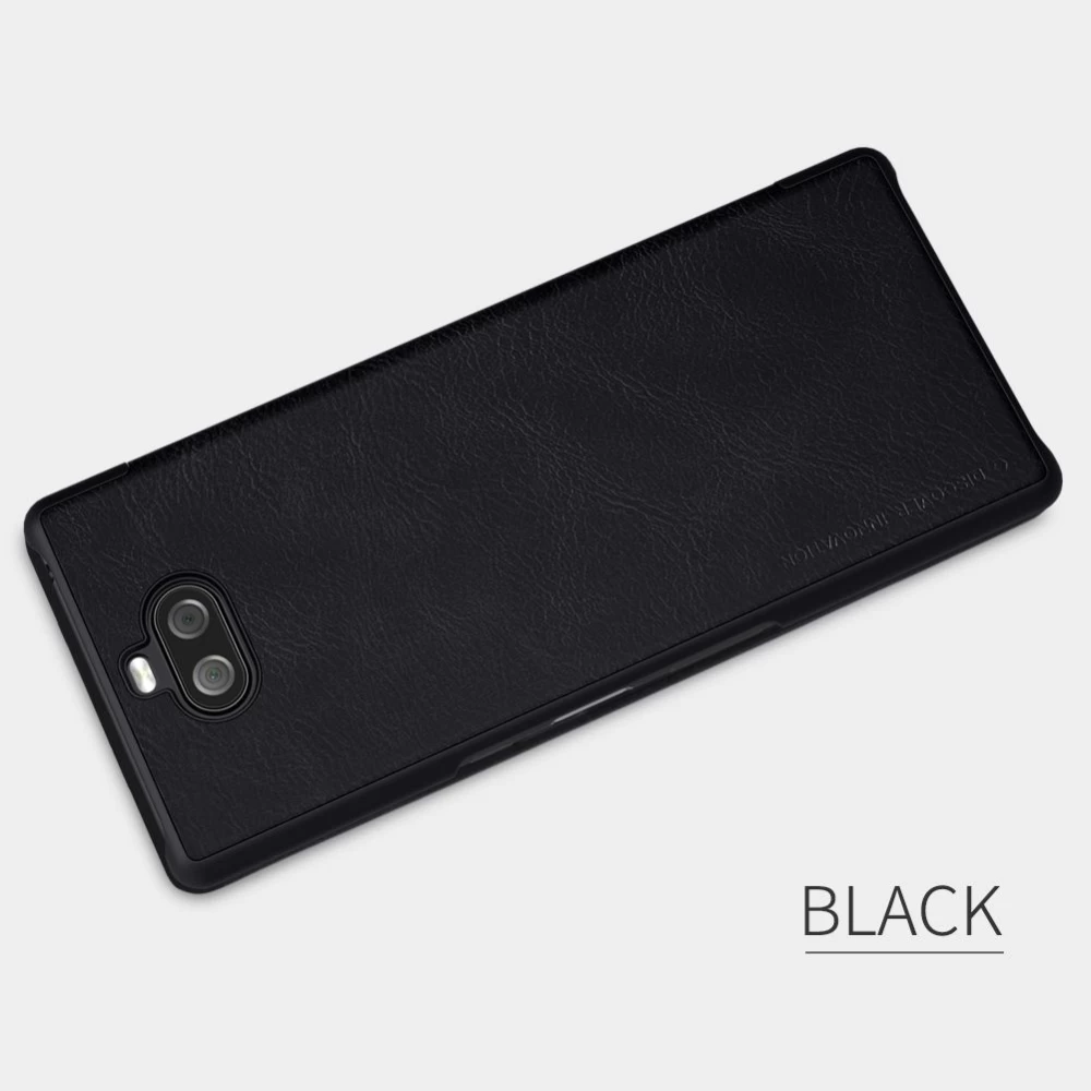 Sony Xperia 10 Plus suojakotelo musta Qin Leather 