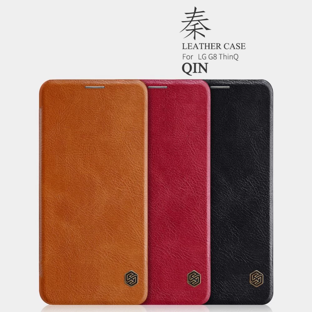 LG G8 ThinQ fodral svart Qin Leather 
