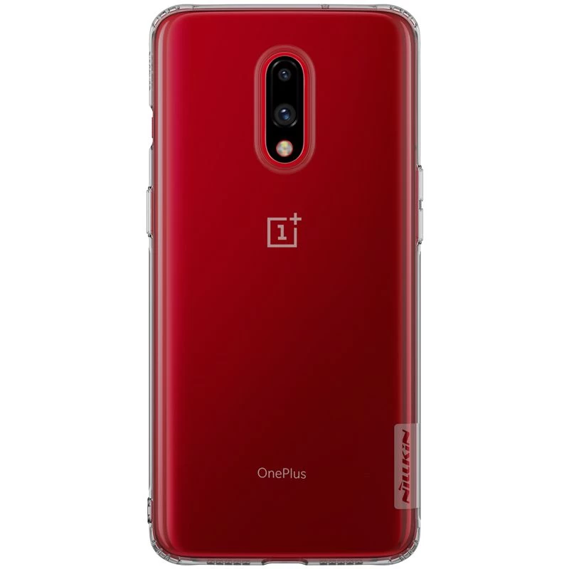 OnePlus 7 dėklas skaidrus pilkas TPU