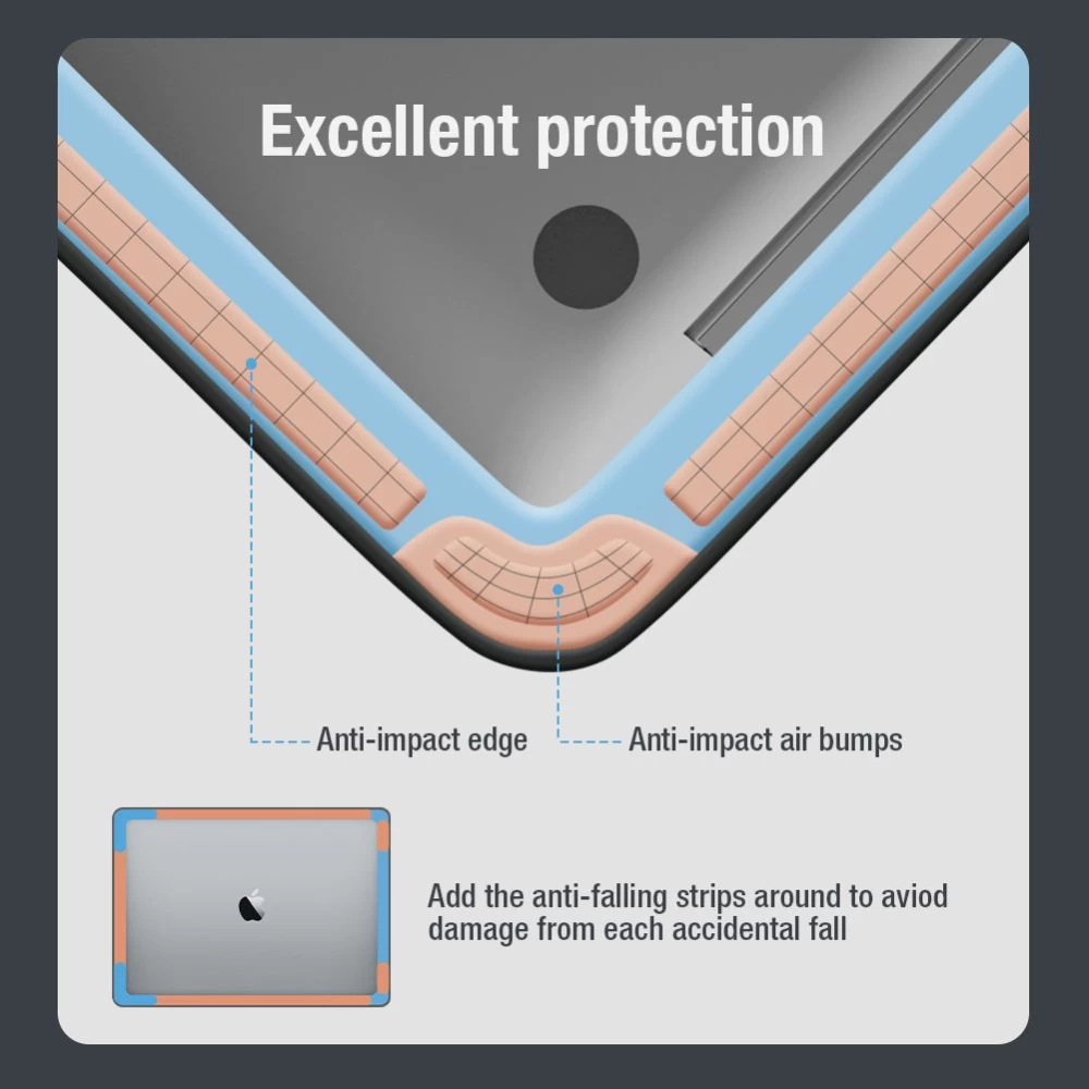 Apple MacBook Nillkin Versatile Plus Laptop Sleeve Macbook 15.6-16.1 (Lichee Patern) suojakuori, suojakotelo musta