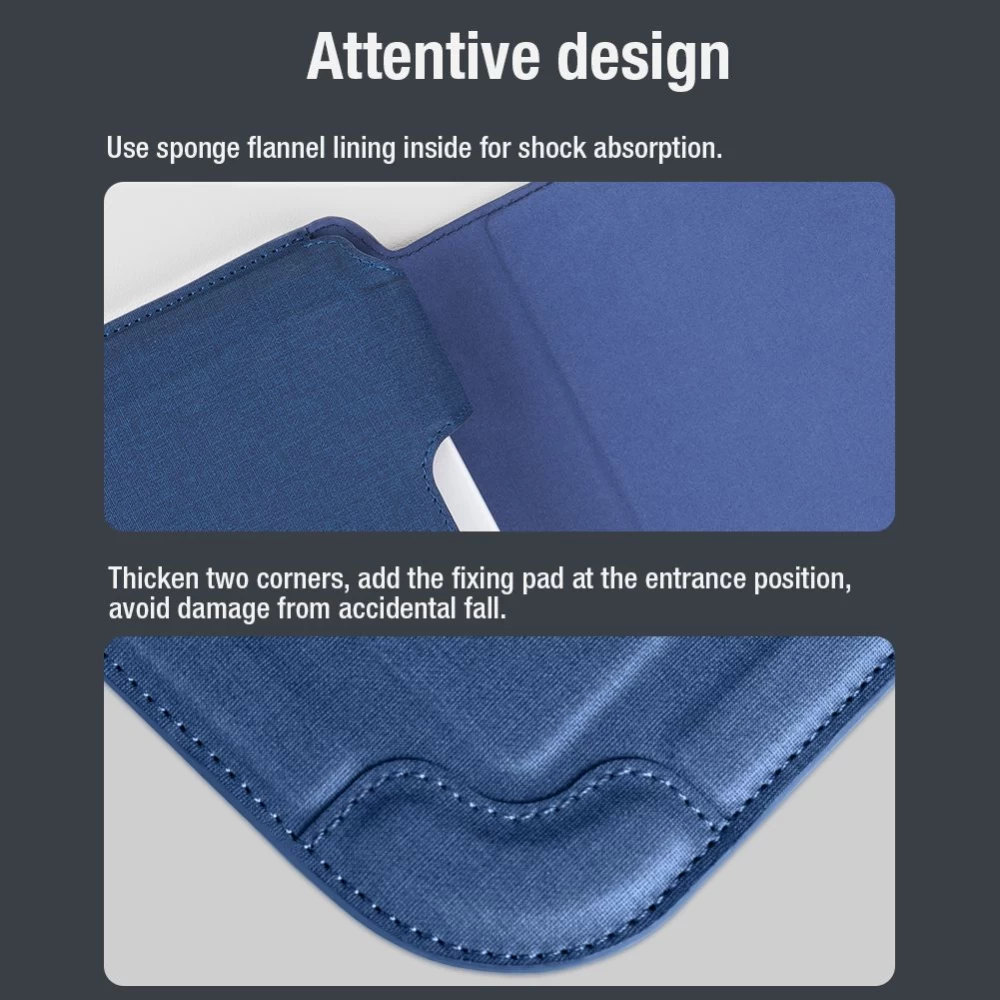 Apple MacBook Nillkin Versatile Plus Laptop Sleeve Macbook 15.6-16.1 (Vegan Leather) suojakuori, suojakotelo sininen