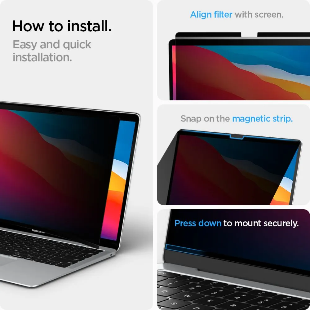 Apple MacBook case for phone  SPIGEN SAFE VIEW PRIVACY Macbook Air 13 M2 / M3 M4 (2023-2025)