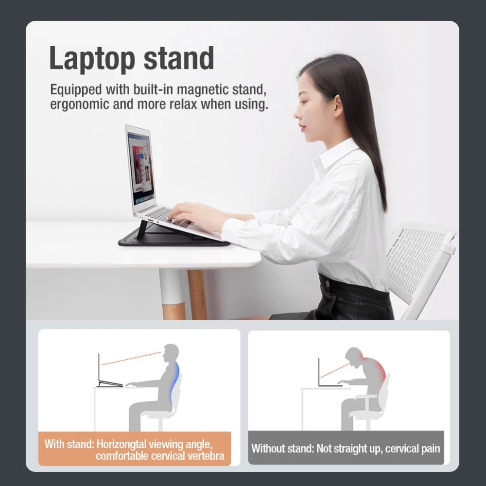 Apple MacBook Laptop sleeve gray Nillkin Versatile Plus Sleeve Macbook 15.6-16.1 (Vegan Leather)