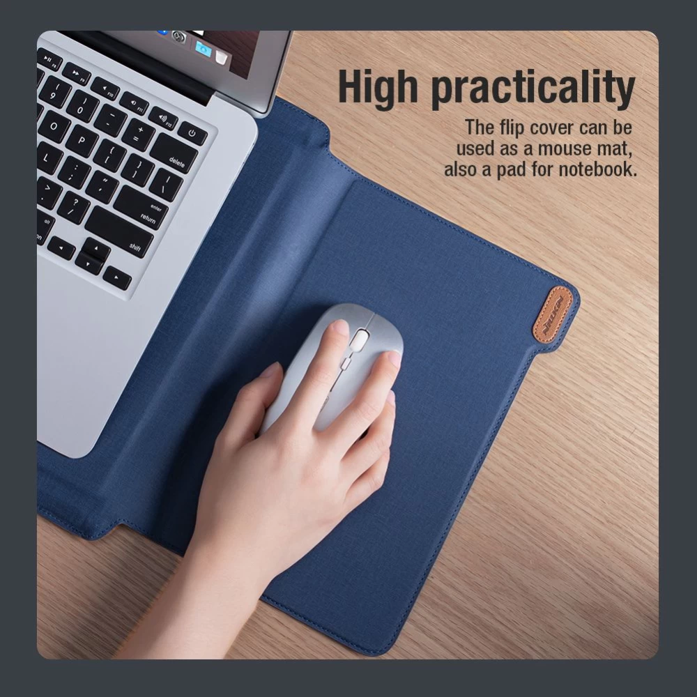 Apple MacBook Laptop sleeve gray Nillkin Versatile Plus Sleeve Macbook 15.6-16.1 (Vegan Leather)