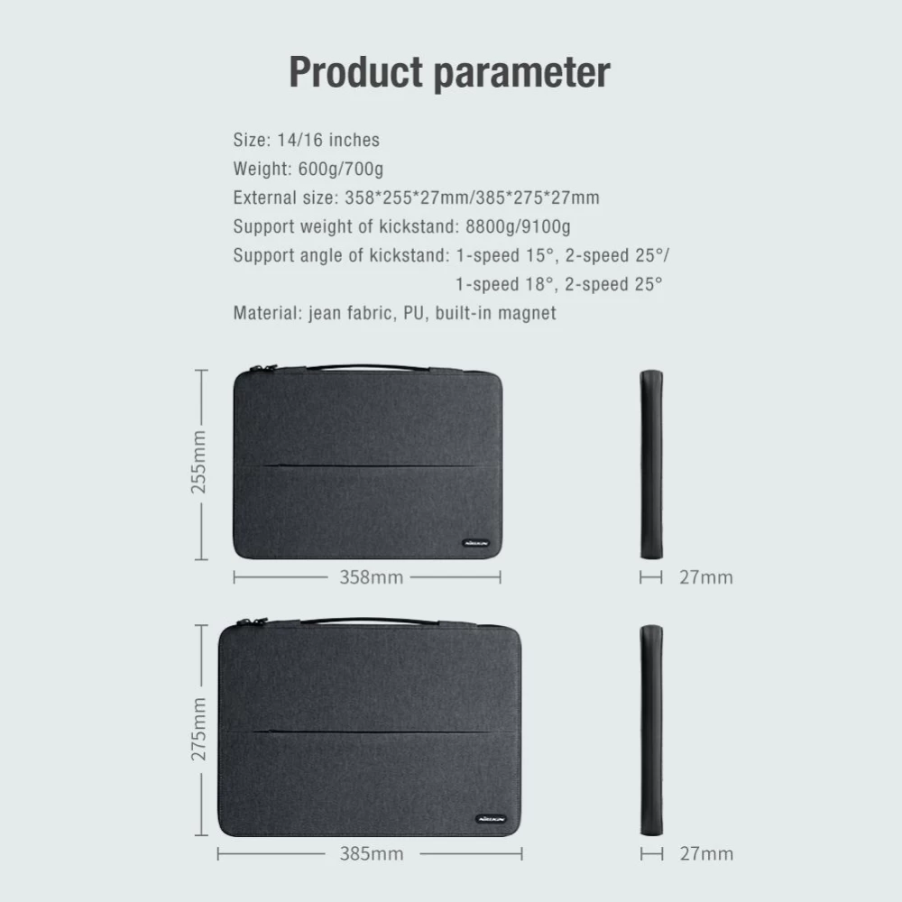 Apple MacBook Sülearvuti ümbris sinine Nillkin MultiFunctional Laptop Sleeve 16