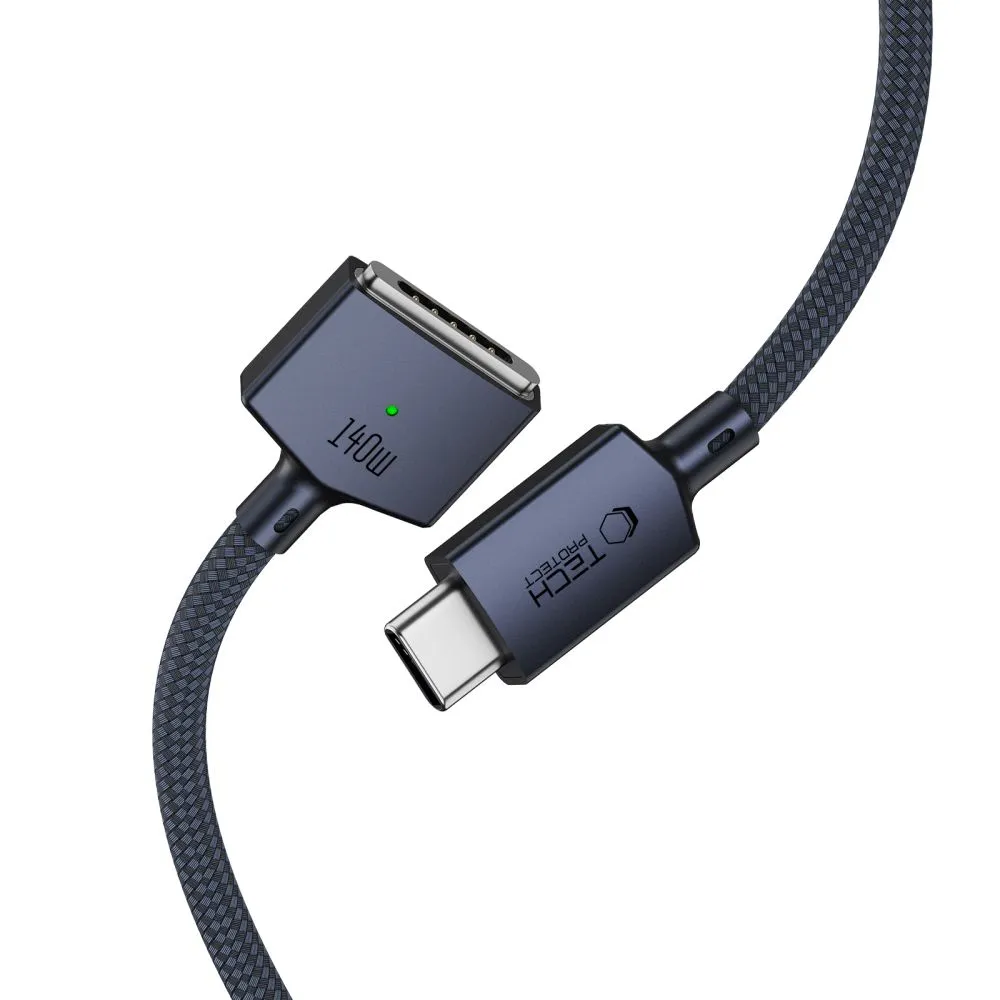 Apple MacBook TECH-PROTECT MMC01 ULTRABOOST MAGNETIC MACBOOK CABLE TYPE-C TO MAGSAFE 3 140W 200CM Datora maciņš