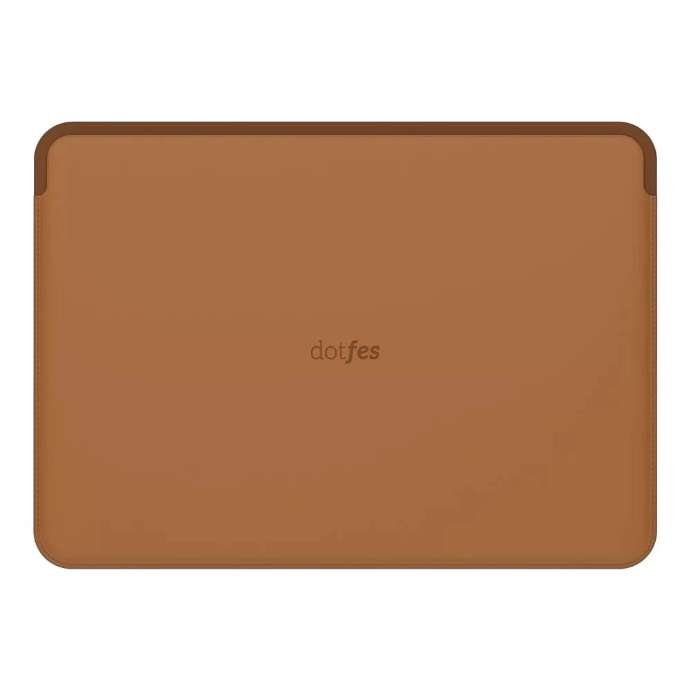 Apple MacBook Laptop sleeve brown DOTFES L03 Premium PU Leather Sleeve 15