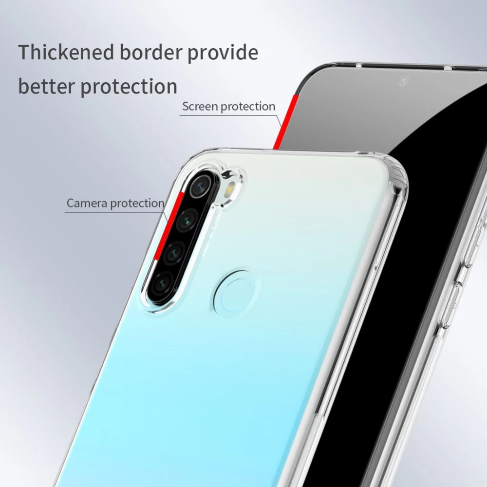 Xiaomi RedMi Note 8 dėklas skaidrus pilkas Nillkin TPU 