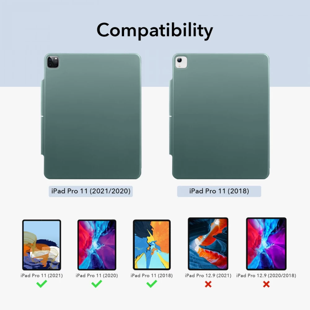 Apple iPad Pro 11 (2018) Planšetės dėklas žalia ESR Rebound Magnetic 