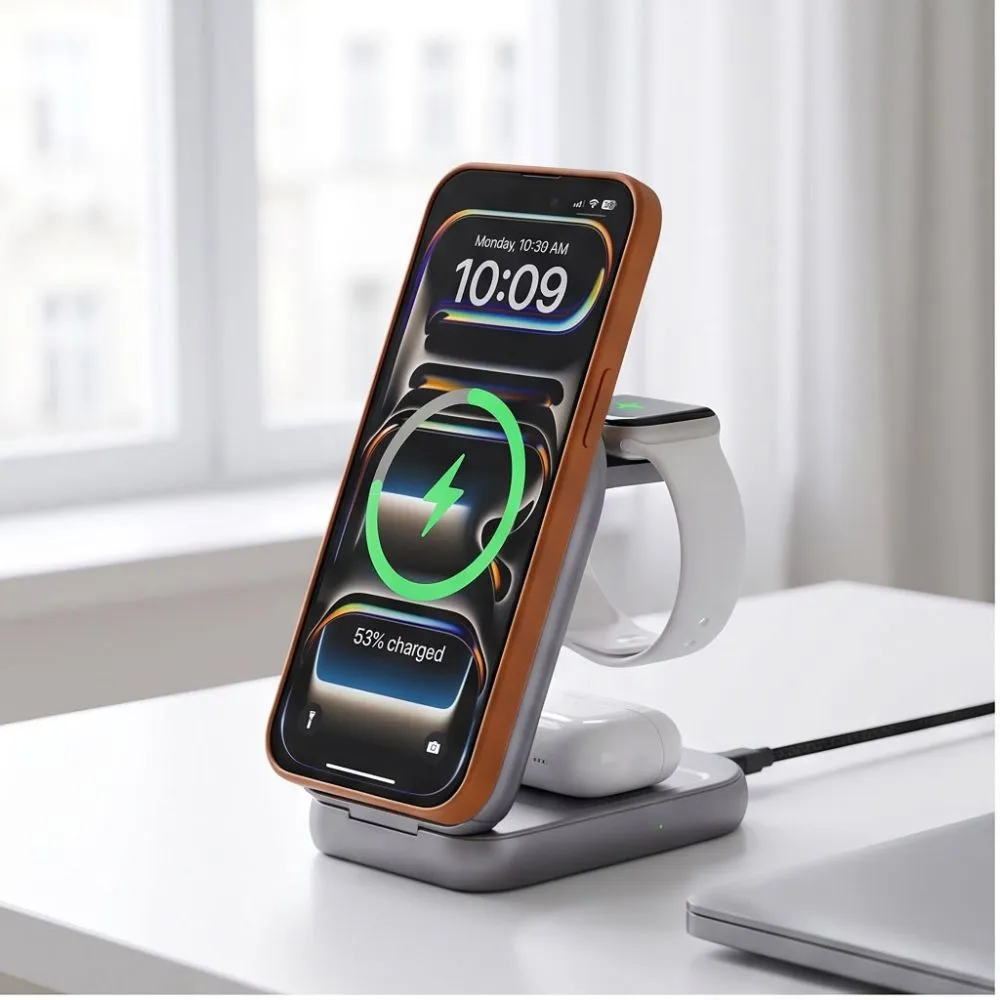 Беспроводные зарядные устройства TECH-PROTECT A53 3IN1 MAGNETIC MAGSAFE WIRELESS CHARGER 25W QI2.2 Аксессуары для телефонов