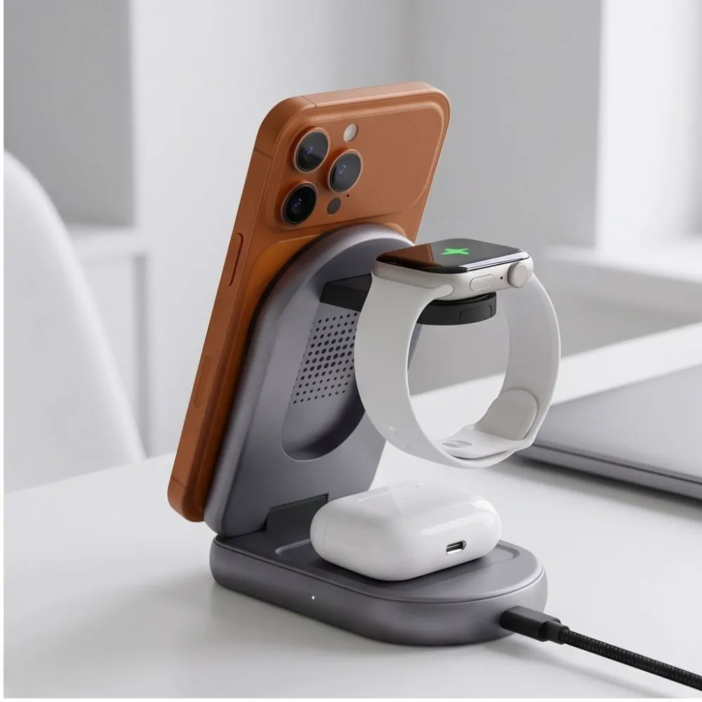 Беспроводные зарядные устройства TECH-PROTECT A53 3IN1 MAGNETIC MAGSAFE WIRELESS CHARGER 25W QI2.2 Аксессуары для телефонов