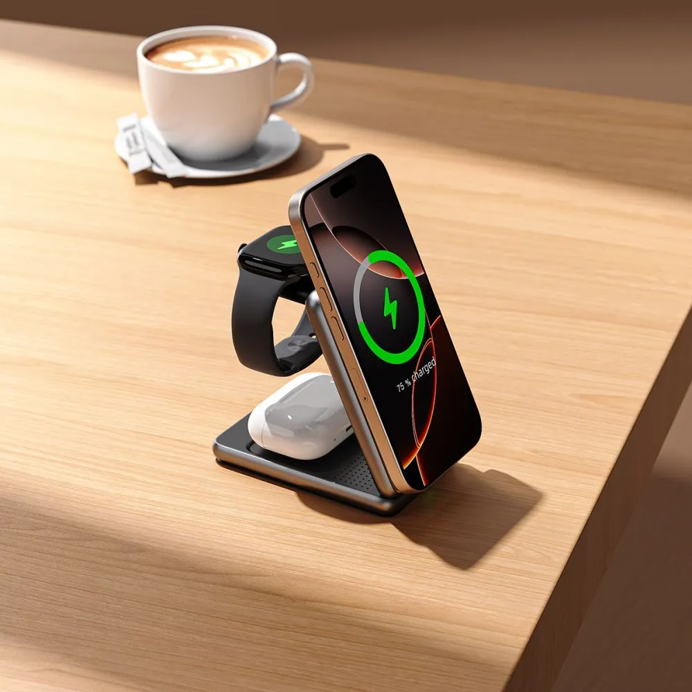 Juhtmeta laadija  TECH-PROTECT QI15W-A42 3IN1 MAGNETIC MAGSAFE WIRELESS CHARGER hall